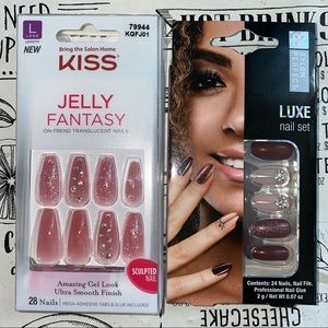 Glue on Coffin Nails with Gems